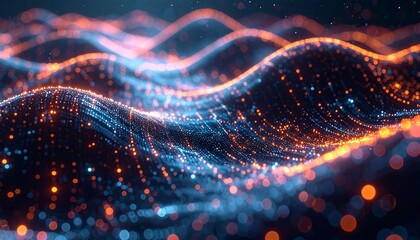 Digital Data Waves: Captivating digital waves pulsate with energy, weaving a tapestry of interconnected data streams, evoking a sense of technological marvel and innovation.
