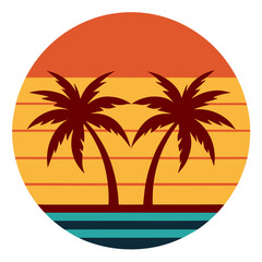 Sunset over tropical beach