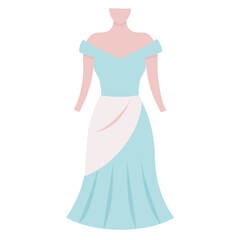 Elegant pastel blue evening gown