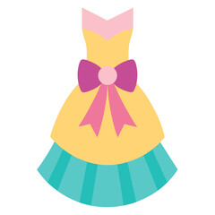Colorful princess dress with bow