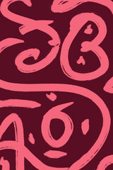 Obraz premium Decorative abstract pink pattern with artistic shapes for creative design use.