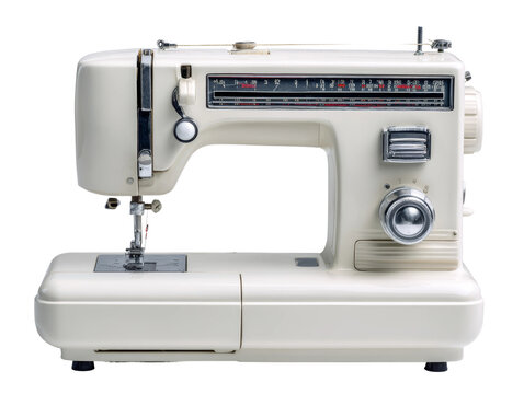 A close-up shot of a sewing machine that showcases its intricate details Isolated Transparent Background, PNG