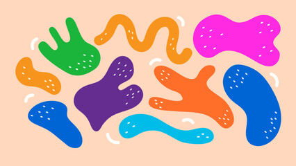 Abstract organic shape doodle style. Handdrawn blob form background