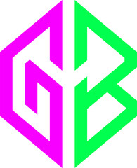 GB letter logo design with abstract geometric monogram in modern style