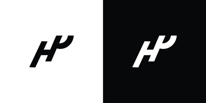 Simple and unique letter HP initials logo design