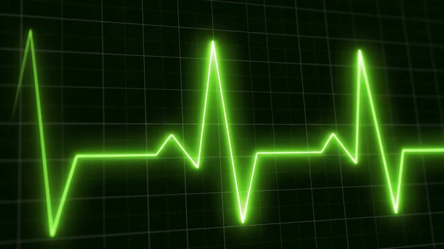 Green neon heartbeat monitor