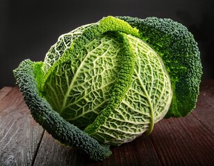 close up of fresh savoy cabbage