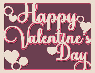 Happy Valentine's Day template. Layered Love You. Layered paper cut Flowers and Butterflies. Paper cut out design. Shadow box style.