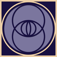 Flower of life papercut. Layered paper cut style, Shadow Box 