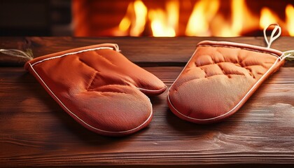 pair of oven mitts