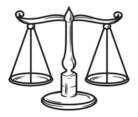 Elegant Scales of Justice Symbol Representing Fairness Balance Legal System Design victor Element Art