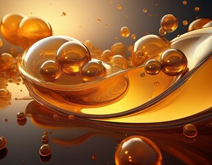 amber liquid bubbles