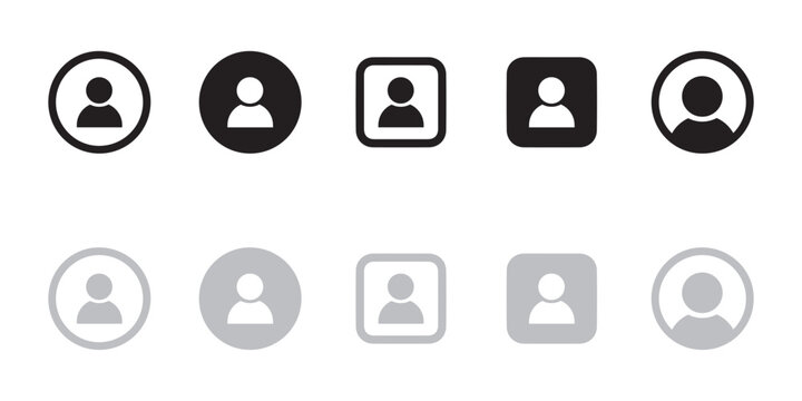 Minimal user profile icon set