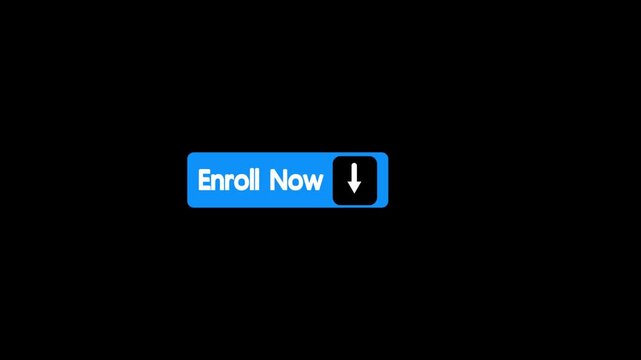 Enroll now button. Simple, clean animation perfect for websites or apps UI,UX,GUI. animation.