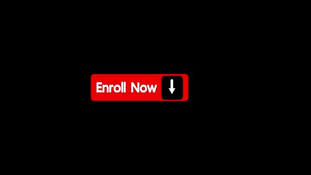 Enroll now button. Simple, clean animation perfect for websites or apps UI,UX,GUI. animation.