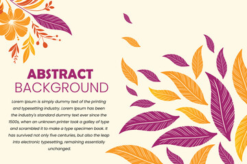 Fototapeta premium Floral Botanical Background Illustration with Decorative Plant Elements for Wedding Invitations and Stationery Designs