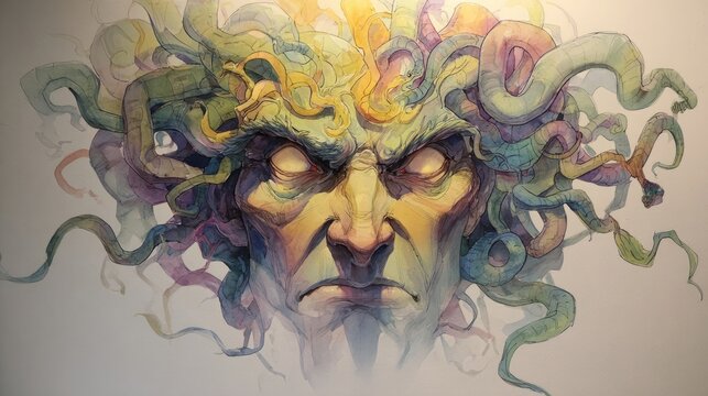 Close-up portrait of a monstrous figure