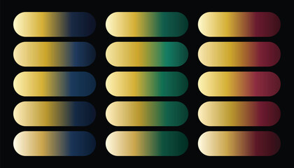 Gold Blue Green And Red Metallic Gradient Set