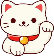 Obraz premium Cute Lucky Cat Illustration for Chinese New Year Celebration