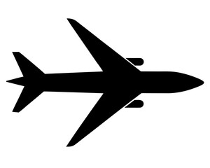 airplane  Black silhouette vector,plane icon,symbol