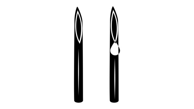 medical needle bevel, black isolated silhouette