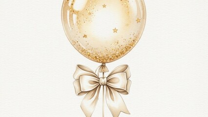 Elegant gold balloon with bow for celebration