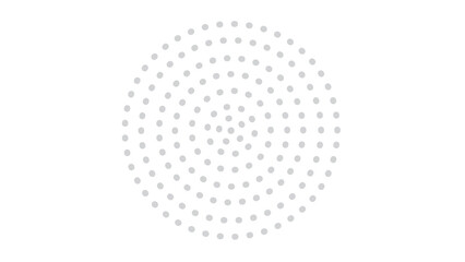 Soft, elegant pattern of light grey dots arranged in a spiral on a white background, perfect for...
