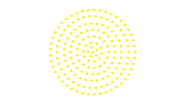 Bright yellow spiral of dots on a white background, a cheerful and modern abstract pattern for graphic design and creative uses. - Powered by Adobe