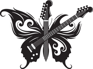 
Butterfly Guitar Tattoo Vector Set