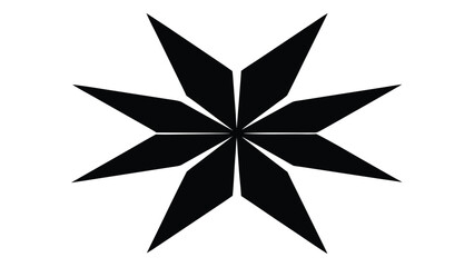 Obraz premium Black Eight Pointed Star Geometric Shape Isolated on White Background vector illustration