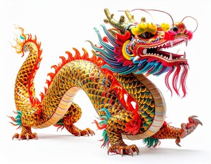 Chinese Parade Dragon on White Background