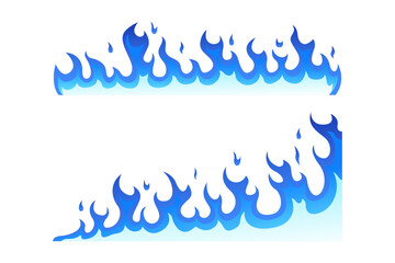Obraz premium Blue flame vector illustration with smooth gradients, stylized fire shapes, and dynamic flowing edges, perfect for logos, banners, game assets, or modern graphic design elements.
