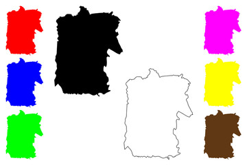 Bayamon city (Commonwealth of Puerto Rico, Organized and unincorporated U.S. territory) map vector illustration, scribble sketch Bayam&oacute;n map