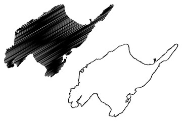 Mactan island (Southeast Asia, Republic of the Philippines, Visayan Islands or archipelago) map vector illustration, scribble sketch Mactan map