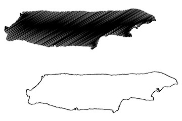 Madura island (Republic of Indonesia, South East Asia, Greater Sunda Islands) map vector illustration, scribble sketch Madhura map