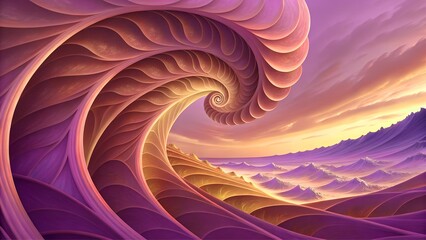 abstract fractal background yellow pink purple