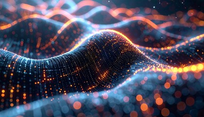 Digital Waves: Immerse yourself in the mesmerizing dance of digital waves, where light and data converge, creating an ethereal spectacle of technological wonder.