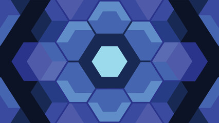 Obraz premium Hexagonal Pattern in Shades of Blue and Teal with Depth Effect geometric abstract