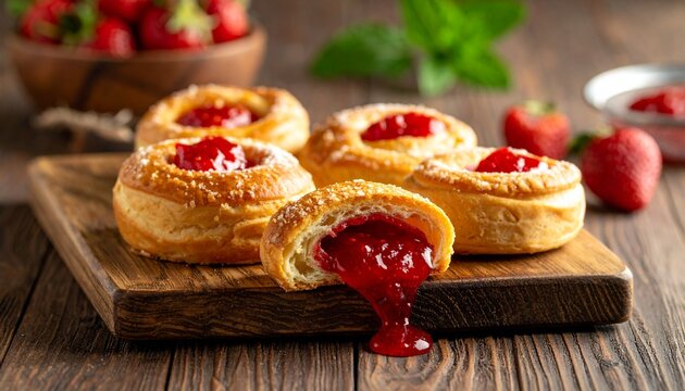 S&uuml;sses Geb&auml;ck mit Erdbeermarmelade