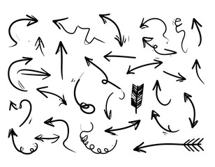 Hand drawn arrows pointing in various directions.