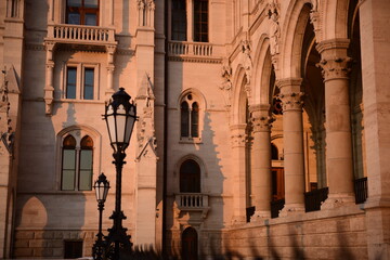 Fototapeta premium Evening at the Hungarian Parliament Building