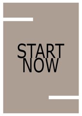 Minimal motivational typography poster with &ldquo;Start Now&rdquo; text, modern design, clean layout, suitable for web, social media, presentations and branding.