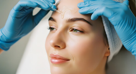 Woman Receiving Facial Treatment with Gloved Hands 5.