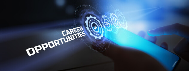 Career Opportunities and Professional Development Displayed on a Digital Touchscreen Interface.