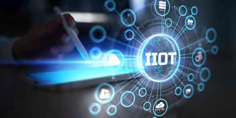 Fototapeta premium Industrial Internet of Things (IIoT) for Smart Manufacturing and Connected Systems.