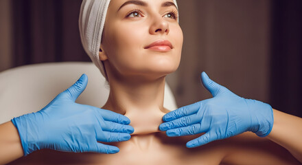 Woman Receiving Facial Treatment with Gloved Hands 9.