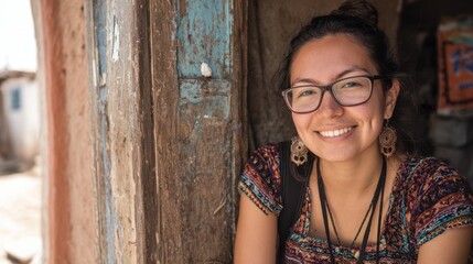 Fototapeta premium Local language expert focused on capturing regional dialects and nuances ensuring culturally accurate transcription and localization in a community setting.