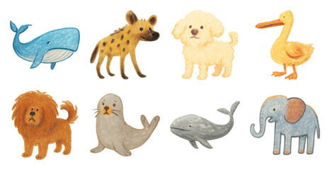 Obraz premium Cute illustrated animal collection