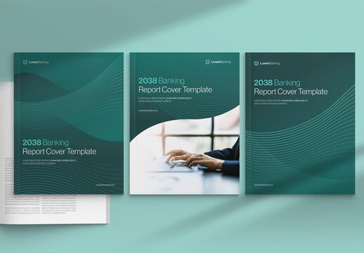 Brochure & Report Cover Template with Banking, Finance, Insurance & Modern Corporate Theme