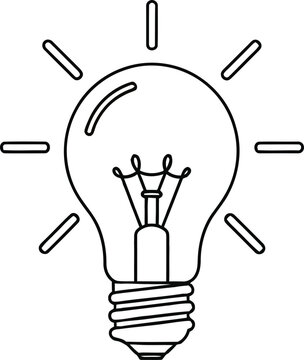 Minimalist lightbulb idea illustration Vector